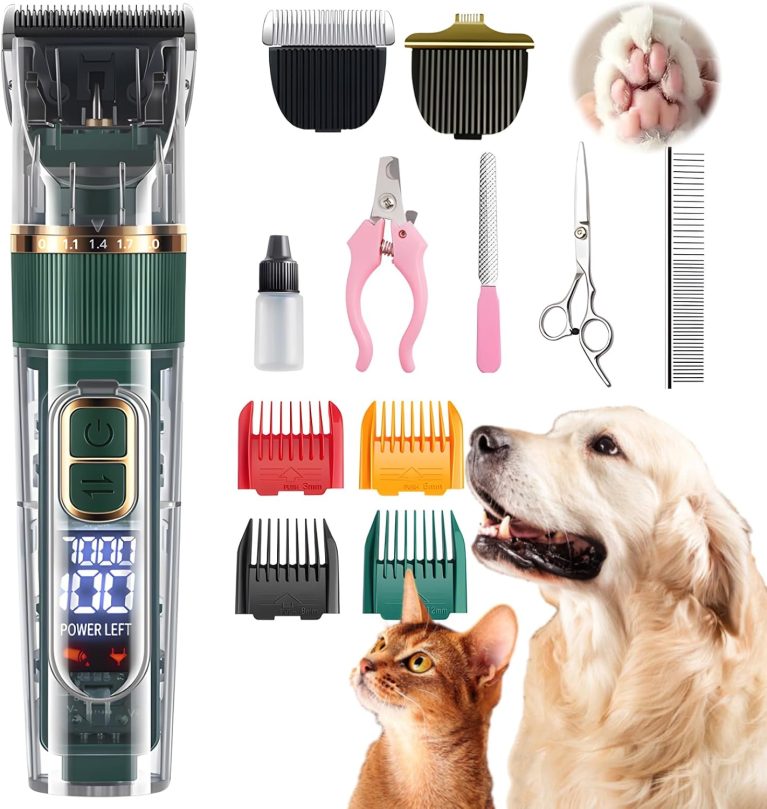 Makerstep Tondeuse pour chien, Kit de toilettage professionnel, Écran LED, Étanche IPX7